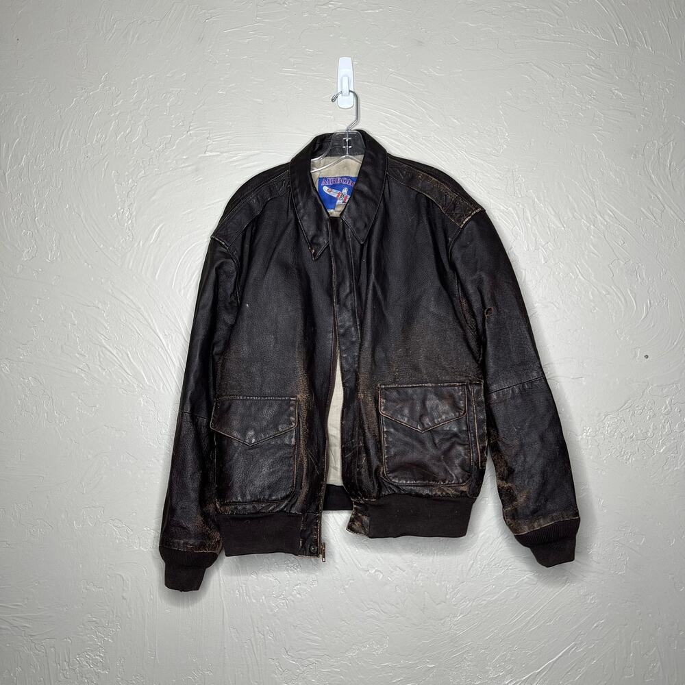 Vintage Airborne Genuine Leather Jacket - Men's Size L